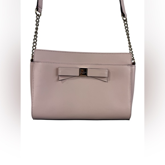 Kate Spade pink bow mini crossbody smooth leather purse. - Picture 1 of 12